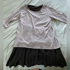 Torrid Grey Sweater over Black Skirt Dress, Size 2